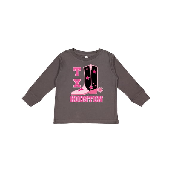 Inktastic Houston Texas Cowgirl Girls Long Sleeve Toddler T-Shirt