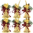 thumbnail image 1 of 6 uds adornos de campanas de Navidad colgantes de campanas de árbol de Navidad campanas artesanales de Navidad para fiesta, 1 of 6