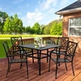 SUNCROWN 5Piece Outdoor Patio Dining Set Stackable Metal Chairs and