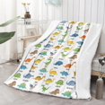 thumbnail image 2 of Cute Dinosaur Cartoon Pattern Soft Sherpa Fleece Throw Blanket, Warm Cozy Plush Blanket for Sofa Bed Couch, All Season, 60"x80", 2 of 5