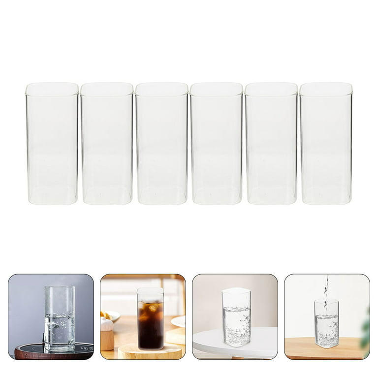 Set of 6 Square Glasses Drinking 8 oz 13 oz 17 oz Square Glass Cups Tumbler  Clear Tall Cute Cocktail…See more Set of 6 Square Glasses Drinking 8 oz 13