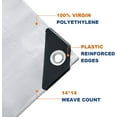 thumbnail image 4 of 10' x 12' Tarps Super Heavy Duty 12 Mil White Poly Tarp Cover - Thick Waterproof UV Resistant Rip and Tear Proof Tarpaulin with Grommets and Reinforced Edges, 4 of 6