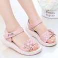 thumbnail image 6 of Girls Sandals Little Girls Kids Open Toe Flats Dress Sandals Summer Shoes with Flowers, 6 of 8