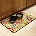 thumbnail image 2 of Bohemian Mandala Pet Bowl Mat - Exotic Paisley Artwork, Waterproof Dog Mat with Rubber Grip Base, 2 of 3