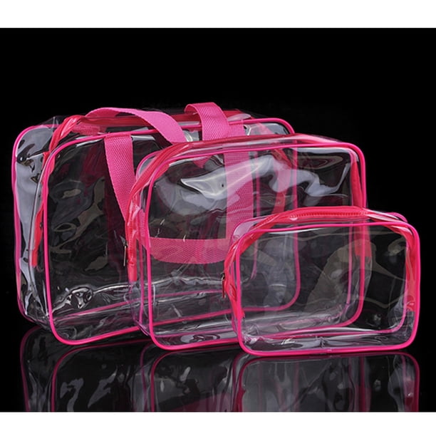 Bolsa de cosméticos transparente de PVC, bolsa de lavado impermeable, bolsa de almacenamiento de viaje portátil, bolsa de lavado