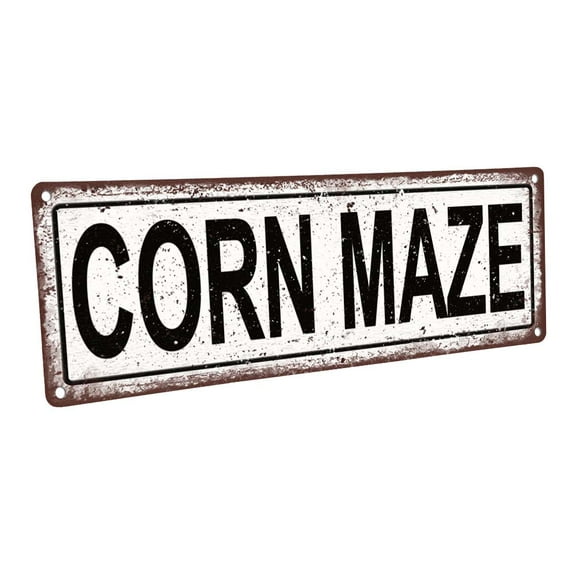 Corn Maze 4"x12" Metal Sign, Wall Décor for Seasonal and Holidays
