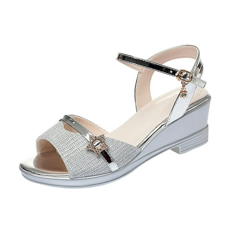 

Pianpianzi Tan Wedge Sandals for Women 6 Water Shoes with Support Flat Beach Sandals for Women Chunky Summer Fashion Roman Buckle Sandals Ladies Heel Mouth Fish Women s sandals