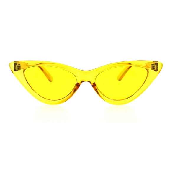 Womens Gothic Cat Eye Pop Color Funk Vintage Sunglasses Yellow