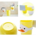 thumbnail image 5 of Wekity Traceless Suction Wall-Mounted Kids Toothbrush Holder, Small Yellow Duck Mouth Cup Holder, Children's Wall Hanging Toothbrush and Toothpaste Holder Cartoon Brushing Cup (Yellow), 5 of 7