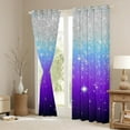 thumbnail image 3 of Feelyou Blue Purple Mystic Galaxy Black Out Curtains, Fashion Sequin Print Curtains Pack of 2 (42x63 Each), Bling Cartoon Stars Bedroom Curtains, Black Out Curtains Decor, 3 of 6