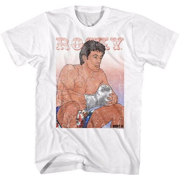 Rocky Contemplation White Adult T-Shirt 5Xl
