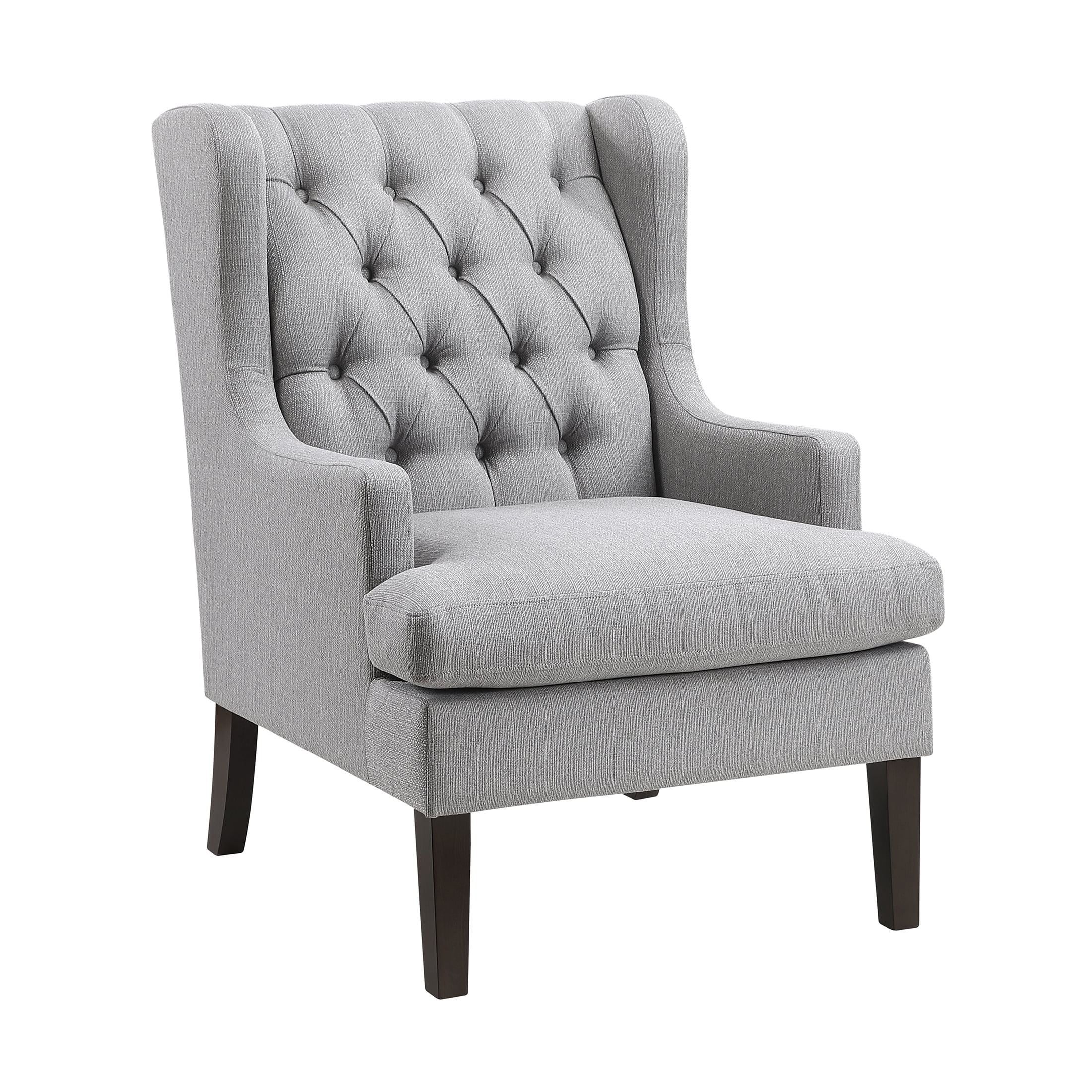 OakvillePark Velloria Textured Fabric Tufted Back Accent Chair, Gray