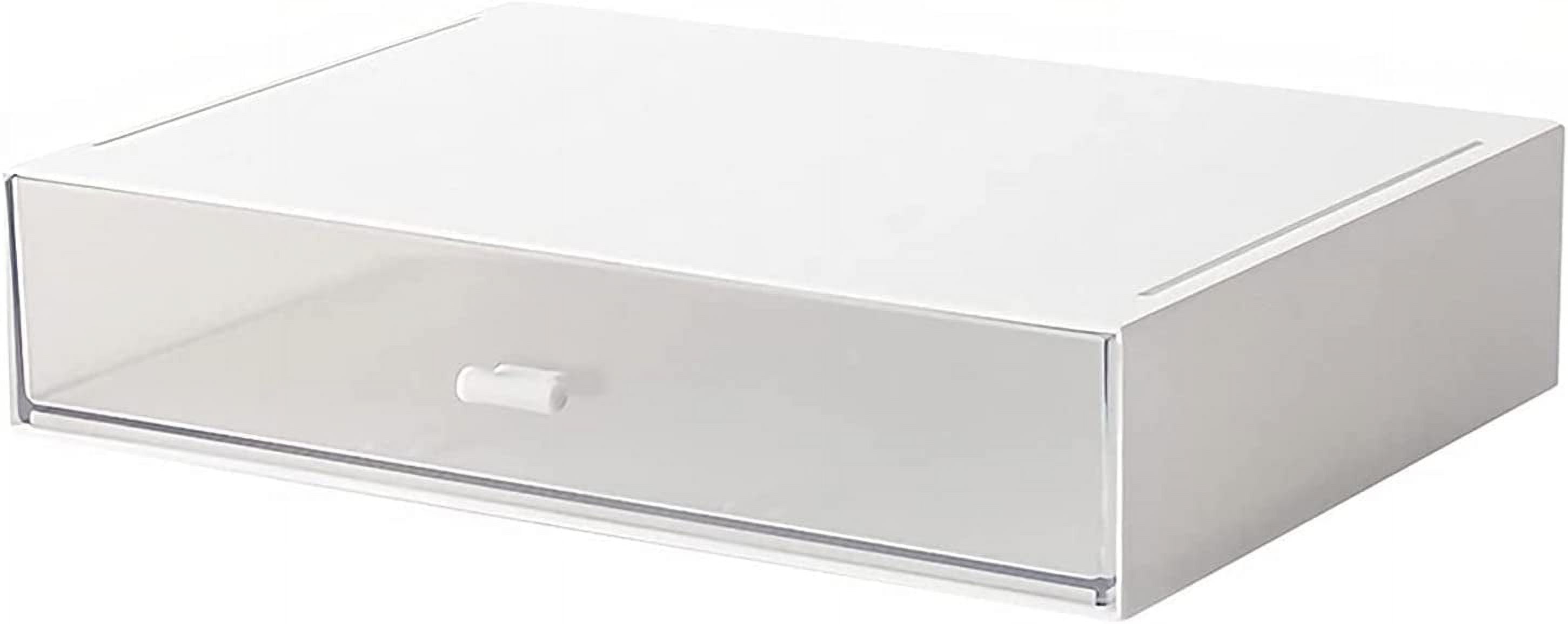 Desk Organizer-Stackable Storage Drawers, Desk Drawer Organizer Perfect For Collection Small Item/Cosmetic Office Supplies - 2 drawers (White)