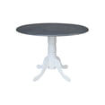 thumbnail image 6 of International Concepts 42" Dual Drop Leaf Dining Table with 4 Madrid Ladder Back Chairs in White/Heather Gray, 6 of 7