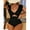 black, variant on Contrast Mesh One Piece Swimsuit, V Neck Solid Color Backless Tummy Control High Cut Bathing Suit, Women's Swimwear & Clothing