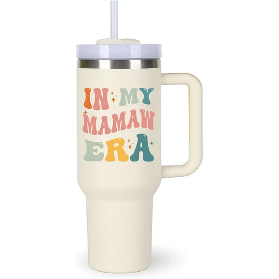 Mamaw Cup Tumblers Gifts.40oz In My Mamaw Era Tumbler with Handle.Mamaw Gift.Mamaw Cups.Mamaw Tumbler.40oz Birthday Christmas Mothers Day Gifts for Mamaw.