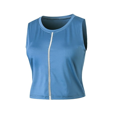 

Women s Yoga Workout Tops O-neck Sleeveless Running Swallowtail Casual Vest Baby Blue Top for Women Black Bodysuit Tall Women