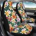 thumbnail image 3 of Uorisanigo Car Seat Covers Hawaiian Flowers Print Waterproof Front Seat Covers Removable Automotive Accessories Stretch Polyester Fabric Cover Universal for Auto Truck Van SUV 2 Pcs, 3 of 7