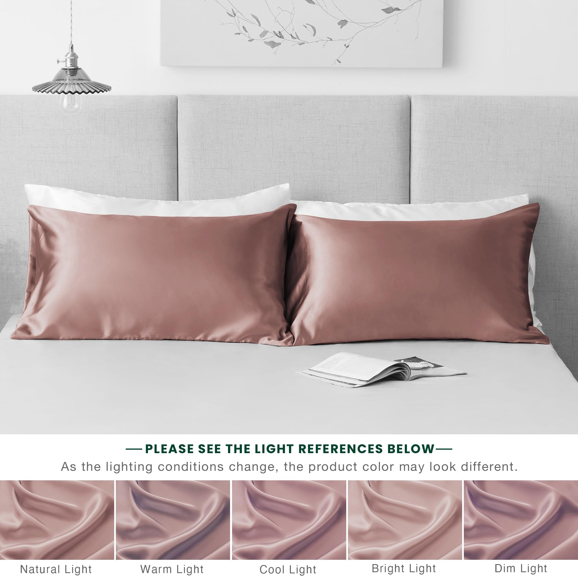LOUDKS Satin Pillowcase Set of 2 Queen Size 20x30, Cooling Pillow Covers for Hair and Skin, Silky Smooth with Envelope Closure, Similar to Silk, White