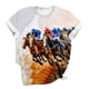 thumbnail image 5 of Tops de Cuello Redondo para las Mujeres, Nuevo Suéter de Manga Corta, Caballo Casual Impreso Top Camiseta, 5 of 5