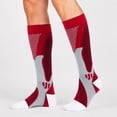 thumbnail image 2 of Domzle Wide Calf Compression Socks for Men Women Knee High Plus Size, Circulation Support, Graduated Compression, Moisture Wicking, Sports, Travel Red, 2 of 4