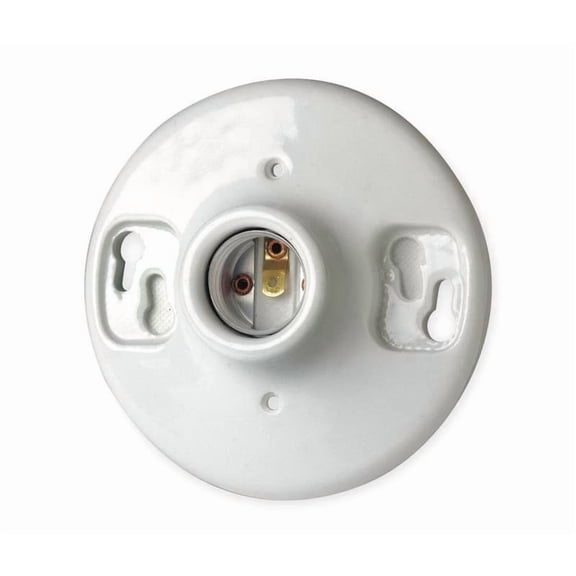 Leviton 10045 Lamp Holder, 250 V, 660 W, Phenolic Housing Material, White