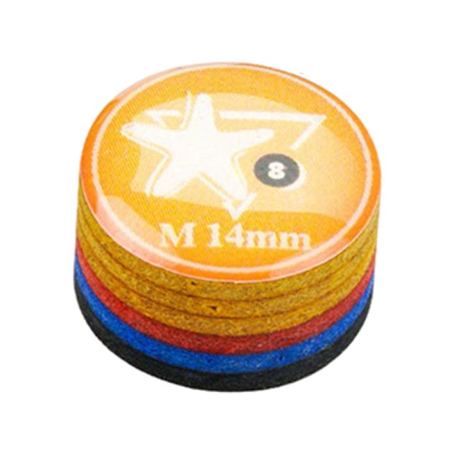 Punta de taco de billar de repuesto, ligera, de reparación, rígida, diámetro de 14 mm, accesorio para varillas de billar para entusiastas del billar, Amarillo