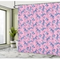 thumbnail image 4 of Ambesonne African Shower Curtain, Zebras Floral Silhouettes, 69"Wx70"L, Soft Pink and Dark Lavender, 4 of 4