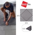 thumbnail image 3 of EasyTile 12 Pack Interlocking Garage & Patio Flooring w/ Drainage, 18x18 Inches, Gray, 3 of 7