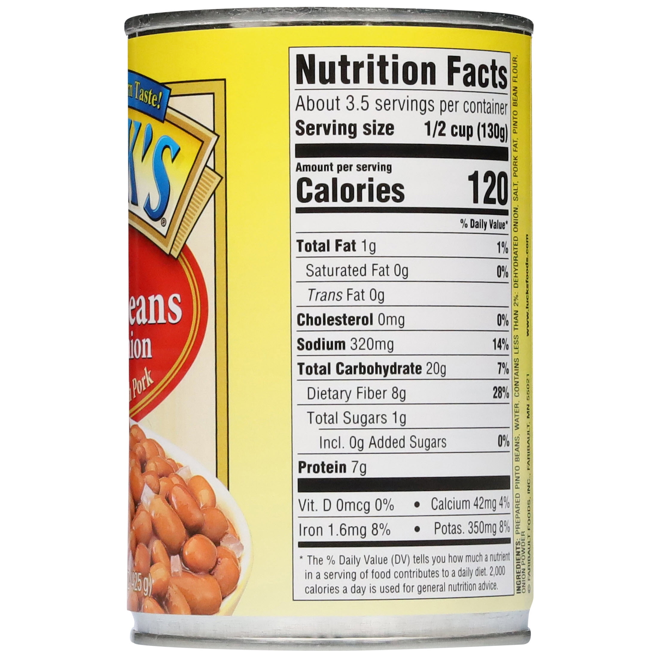 (8 pack) Luck's Pinto Beans with Onion, Seasoned with Pork, 15oz Can