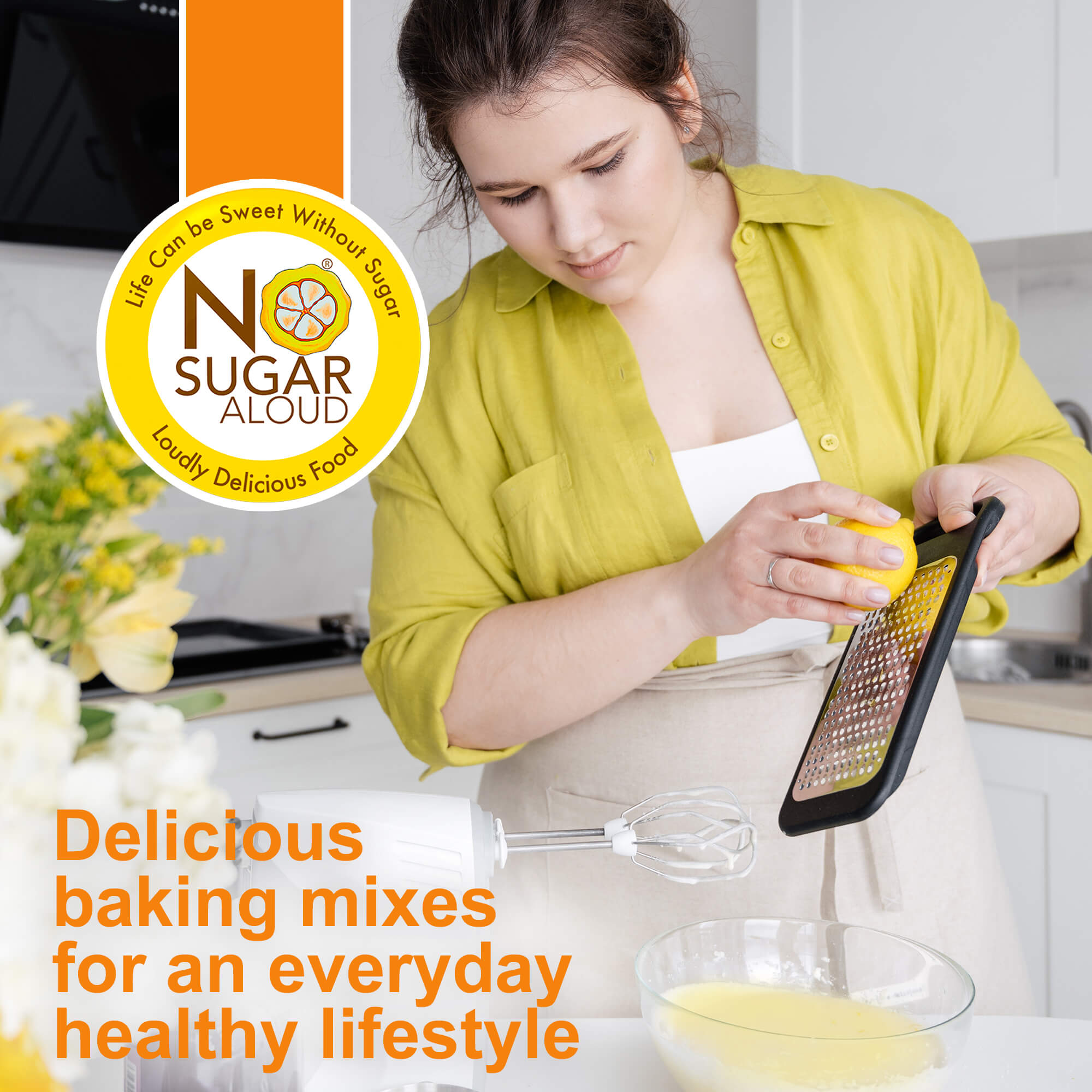 No Sugar Aloud - Low Carb Lemon Cake Baking Mix (Keto, Vegan, Gluten Free, No Added Sugar, High Protein, High Fiber, Diabetic Friendly)