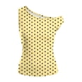 thumbnail image 4 of HappyYEE Women's One Shoulder Tank Tops Fashion Polka Dot Slim Fits Tanks Casual Comfy Summer Sleeveless Tops ,Yellow,M, 4 of 6