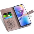 thumbnail image 2 of Case for Oneplus 8 Pro Wallet Case Leather Premium PU Embossed Design Magnetic Closure Protective Cover with Card Slots for Oneplus 8 Pro, Black, 2 of 5