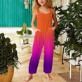 thumbnail image 2 of Ticikt Girls Overalls Kids Casual Sleeveless Wide Leg Jumpsuit Gradient Color Loose Rompers with Pockets, 2 of 5