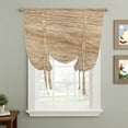 thumbnail image 2 of Country Farmhouse Balloon Curtains for Bedroom/Front Door/Bathroom, Vintage Brown Wooden Grain Tie Up Curtains 63 Inch Length Light Filtering Kitchen Curtains Shades for Windows 46"x63", 2 of 8