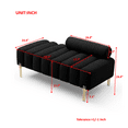 thumbnail image 5 of 53.2"Width Modern End of Bed Bench Sherpa Fabric Upholstered 2 Seater Sofa Couch Entryway Ottoman Bench Fuzzy Sofa Stool Footrest Window Bench with Gold Metal Legs for Bedroom Living Room (Black), 5 of 8