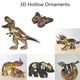 thumbnail image 2 of Adornos de dinosaurio tallados en madera Dinosaurio, mariposa, gato, perezoso, panda, elefante Artesanías Decoración creativa Madera multicapa hueca, 2 of 4