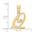 thumbnail image 4 of 14k Yellow Gold Cursive Q Pendant with Diamond Accent, Script Initial Necklace for Women, Dainty Monogram Charm, Alphabet Identity Jewelry, 18 Inch Chain, 4 of 6