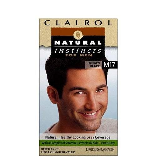 Clairol Instincts Naturels Semi-Permanent Kit de Teinture pour les Cheveux pour les Hommes, M17 Brun Noir, 3 Chiffres