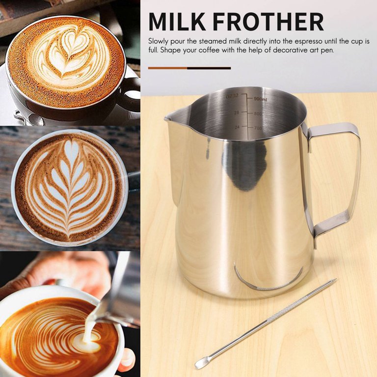 Milk Frothing Pitcher Stainless Steel Coffee Cappuccino Latte Art Barista  Steam Milk Jug Cup