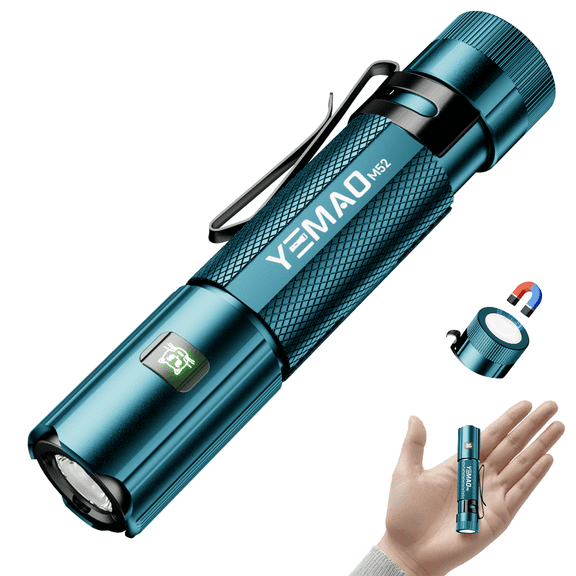 Emergency EDC Flashlight,Rechargeable 1500LM Mini Light - 6 Modes with Magnet/Clip,Portable Pocket-Sized Keychain Flashlight,IP6 Waterproof LED Torch for Outdoor and Home Use