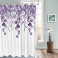 thumbnail image 3 of Fabric Shower Curtain, Purple Eucalyptus Leaves Watercolor Plants Shower Curtains with 12 Hooks Waterproof Machine Washable Bath Curtains for Bathroom,54 x 78in, 3 of 6