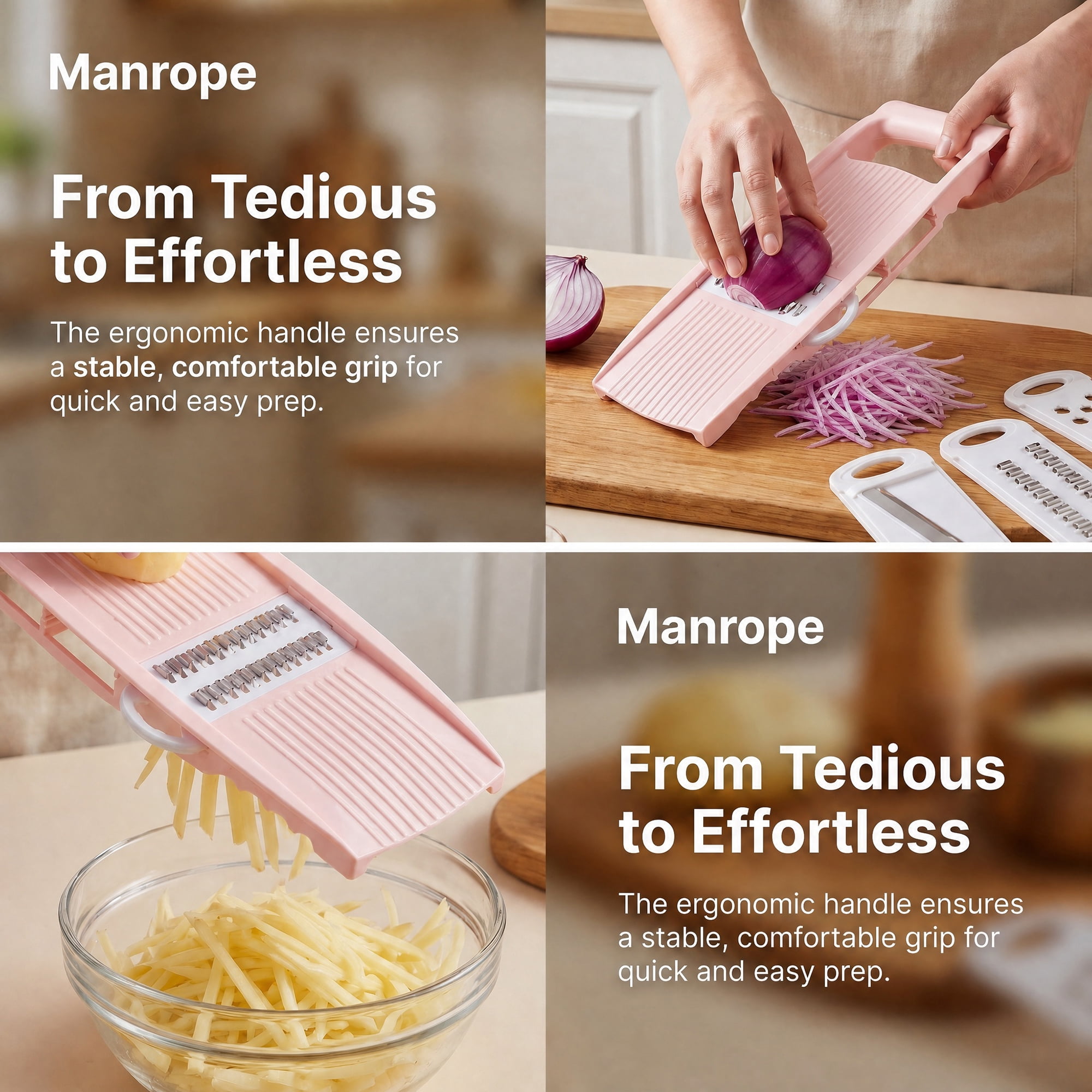 Unique Bargains Professional Mandoline Slicer for Home Chefs 6 in 1(B) 10.9"x3.9"