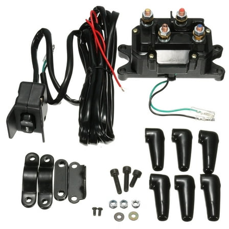 12V 250A Solenoid Relay Thumb Switch Contactor & Winch Rocker COMBO For ATV UTV
