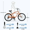 thumbnail image 4 of Mountain Bikes 7 Speed Bicycles 26"Inch Multiple Colors Men's Beach Cruiser Bike,Hybrid Bikes, 4 of 5