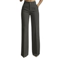 thumbnail image 3 of Inglocry Women's High Waisted Wide Leg Dress Pants Office Business Casual Work Trousers Flowy Work Palazzo Pants 2026 Dark Gray M, 3 of 7