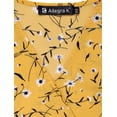 thumbnail image 4 of Vestido Fluido Floral con Cinturón y Cuello en V Cruzado Boho Amarillo S Allegra K, 4 of 8