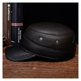 thumbnail image 2 of Men's Genuine Leather Baseball Cap Brand New Male Sp-ring Winter Warm Beret M-ilitary Hats ,Fashion, 2 of 6