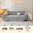 thumbnail image 2 of Cat-Scratch Resistant Couch Cover, Waterproof Sofa Cover for 3 Cushion Couch Washable,Pet Friendly Couch Protectors Anti Slip Thickened Love Seat Slipcovers for Dogs, 71" x 118",Light Grey, 2 of 10