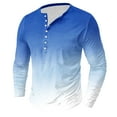 thumbnail image 2 of ZCFZJW Mens Henley Shirts Casual Tie Dye Gradient Color Print Long Sleeve Regular Fit Graphic T-Shirts Trendy Lightweight Comfy Pullover Tops M, 2 of 4